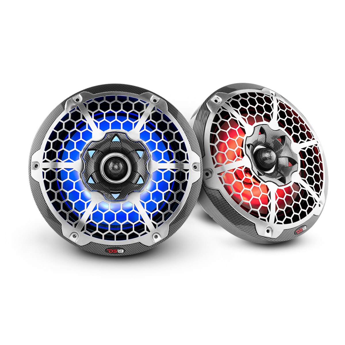 DS18 CF10 10" Hydro 2Way Marine Speaker Pair Black Carbon Fiber with